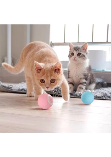 Luxury Şarjlı Otomatik Hareketlenen Kedi Oyun Topu Interaktif 360 Derece Dönen Kedi Oyuncağı Eğitim Topu 1 Adet
