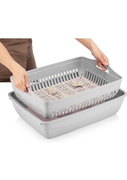 Elekli Kapalı Kedi Tuvaleti Xl Boy 40X37,5X50 cm ( Kürek Hediyeli) indirimleri