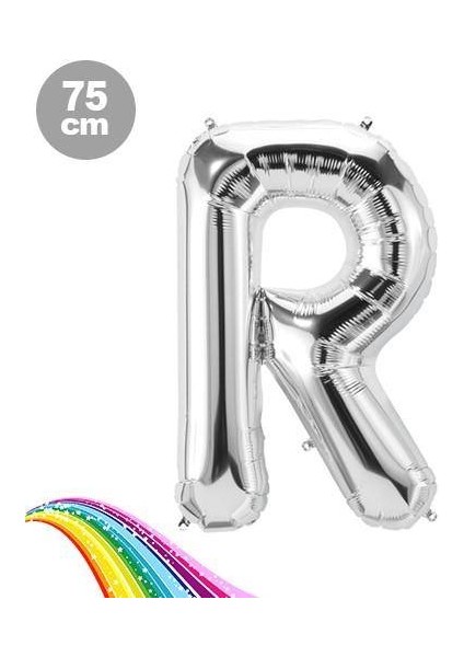R - Harfi Folyo Balon Gümüş (75 cm )