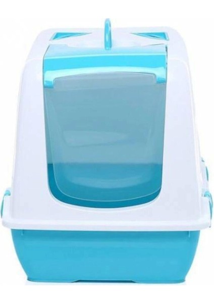 Kapalı Kedi Tuvaleti - Xl Boy 40X37,5X50 cm Kürekli Mavi