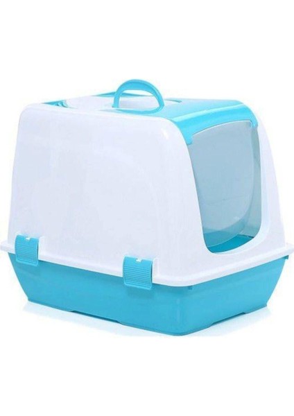 Kapalı Kedi Tuvaleti - Xl Boy 40X37,5X50 cm Kürekli Mavi fiyatları