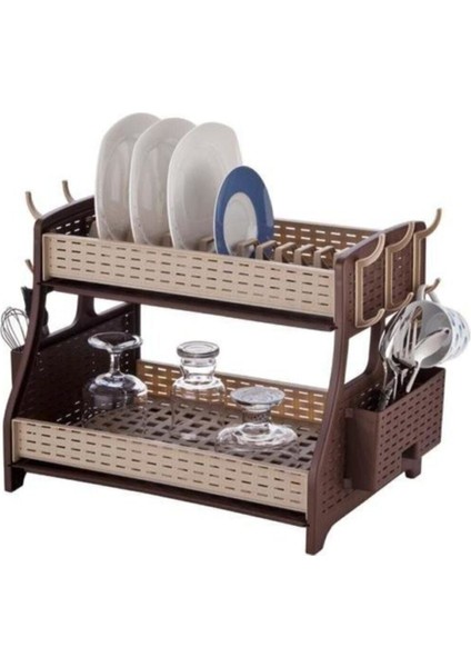 Hasır Çift Katlı Tabaklık Şenyayla SY5520 Kahverengi