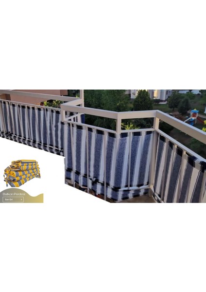 Balkon Demiri için Bağcıklı veya Kuşgözü Kapsül Halkalı Sarı - Gri Korkuluk Brandası