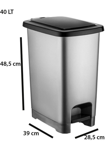 Plastik Pedallı 40LT Slim Çöp Kovası FMA07818