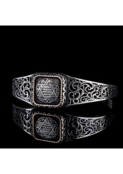 925 Ayar Gümüş Hz Süleyman Mührü Model Otantik Motif Erkek Bileklik fiyatları