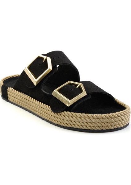 Kadın Terlik Düz Topuklu Siyah Süet Tasarım fiyatları