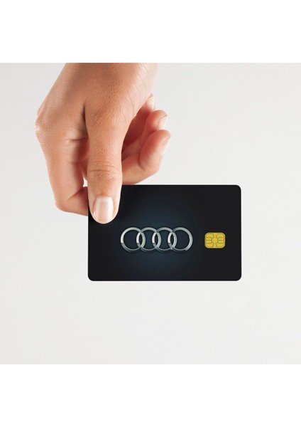 Audi Logolu Parlak Yüzeyli Kart Kaplama Sticker