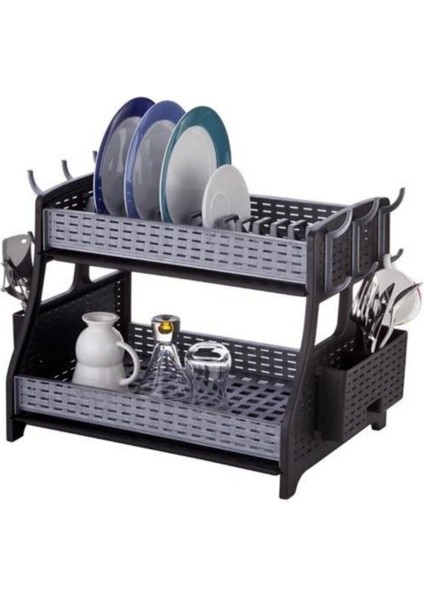 Hasır Çift Katlı Tabaklık Şenyayla SY5520 Siyah