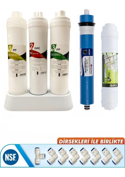Piramit Inlıne Lg Membranlı 5'li Kapalı Kasa Su Arıtma Filtresi