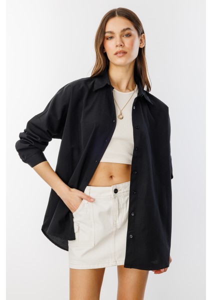 Oversize Basic Kadın Gömlek Kadın-Basıc-Gömlek