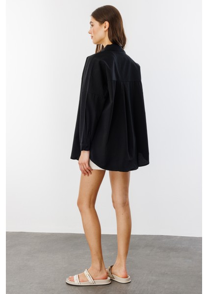 Oversize Basic Kadın Gömlek Kadın-Basıc-Gömlek