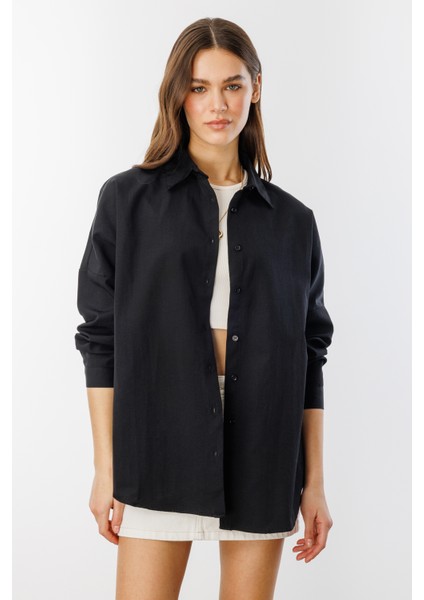 Oversize Basic Kadın Gömlek Kadın-Basıc-Gömlek
