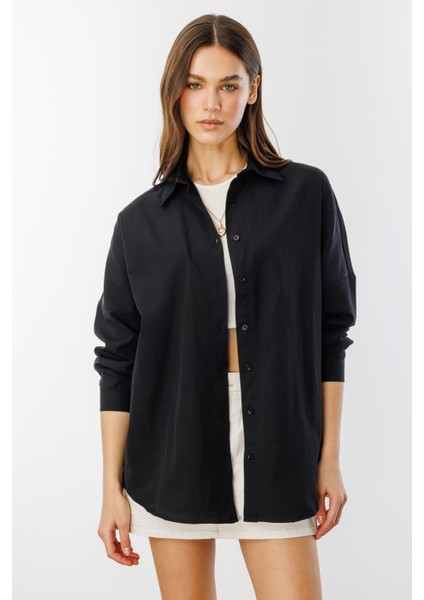 Oversize Basic Kadın Gömlek Kadın-Basıc-Gömlek