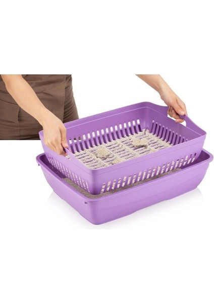 Elekli Kapalı Kedi Tuvaleti Xl Boy 40X37,5X50 cm ( Kürek Hediyeli) indirimleri
