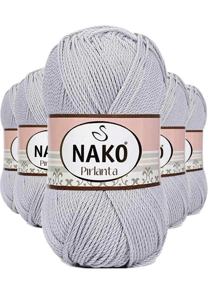 5 Adet Pırlanta Amigurumi El Örgü ipi Yünü Açık Gri 130