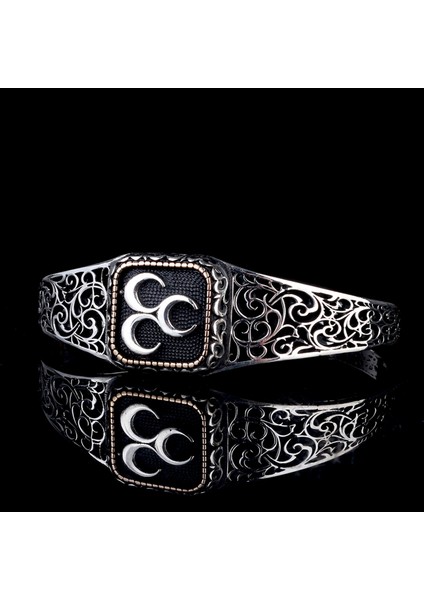 925 Ayar Gümüş Üç Hilal Model Otantik Motif Erkek Bileklik fiyatları
