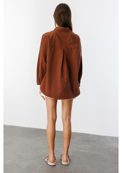 Oversize Basic Kadın Gömlek Kadın-Basıc-Gömlek