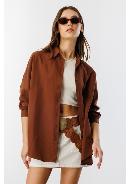 Oversize Basic Kadın Gömlek Kadın-Basıc-Gömlek