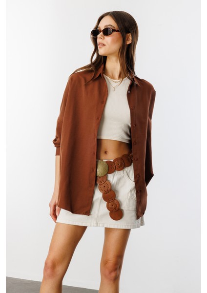 Oversize Basic Kadın Gömlek Kadın-Basıc-Gömlek