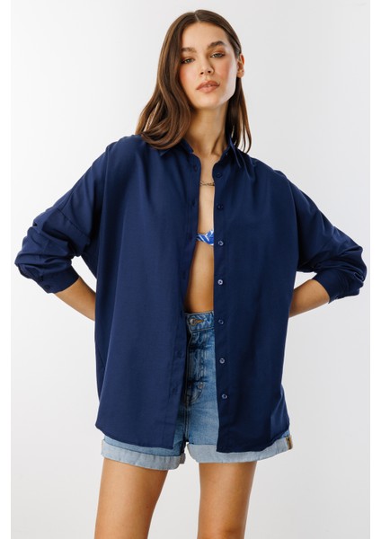 Oversize Basic Kadın Gömlek Kadın-Basıc-Gömlek