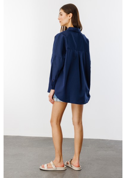 Oversize Basic Kadın Gömlek Kadın-Basıc-Gömlek