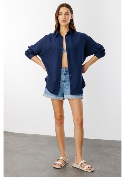 Oversize Basic Kadın Gömlek Kadın-Basıc-Gömlek