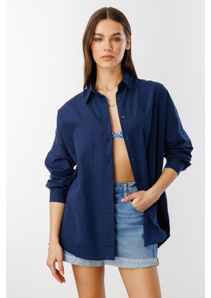 Oversize Basic Kadın Gömlek Kadın-Basıc-Gömlek
