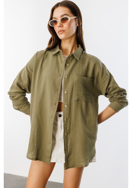 Oversize Basic Müslin Kadın Gömlek Kadın-Müslin-Gömlek fiyatları