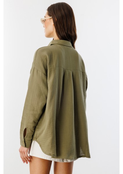 Oversize Basic Müslin Kadın Gömlek Kadın-Müslin-Gömlek indirimleri