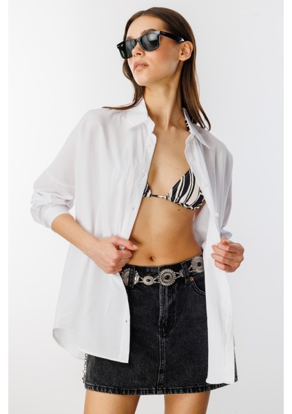 Oversize Basic Kadın Gömlek Kadın-Basıc-Gömlek