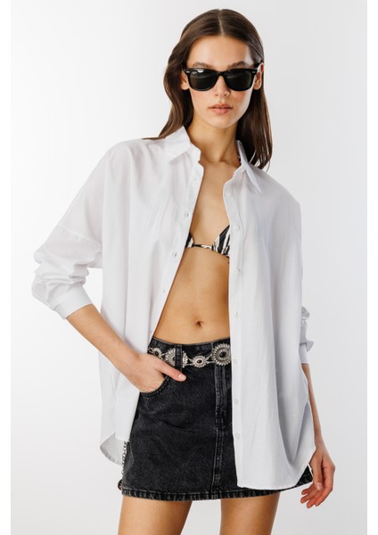 Oversize Basic Kadın Gömlek Kadın-Basıc-Gömlek