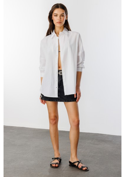 Oversize Basic Kadın Gömlek Kadın-Basıc-Gömlek