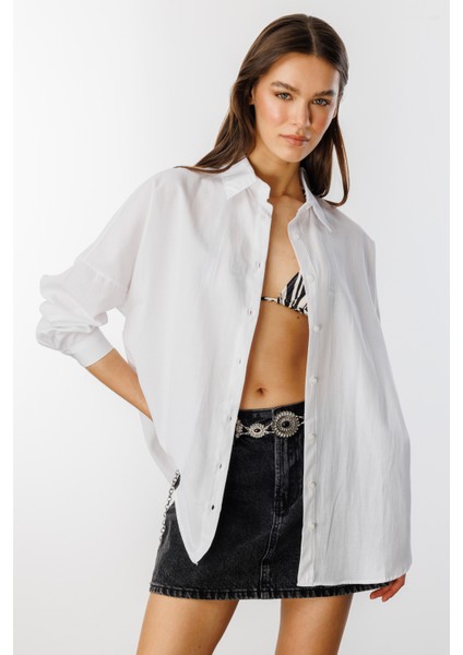 Oversize Basic Kadın Gömlek Kadın-Basıc-Gömlek