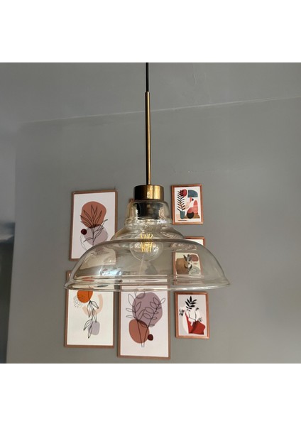 Vishi Cam Bal Rengi Tekli Avize Eskitme Başlık Retro Sarkıt Lamba Restoran Salon Aydınlatma modelleri