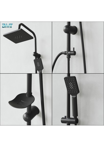 🚿Neptune Mat Siyah Yağmurlama Robot Duş Seti