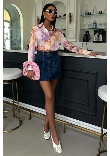 Batik Desenli Saten Gömlek 3409 fiyatları