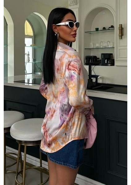 Batik Desenli Saten Gömlek 3409 fırsatları