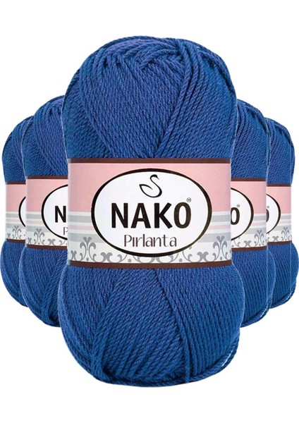 5 Adet Pırlanta Amigurumi El Örgü Ipi Yünü Koyu Mavi 10084