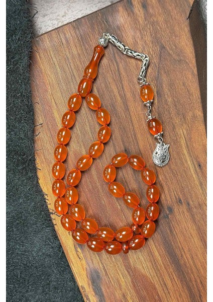 Fırınlanmış Malzeme Zar Rengi Sıkma Kehribar Tesbih fiyatları