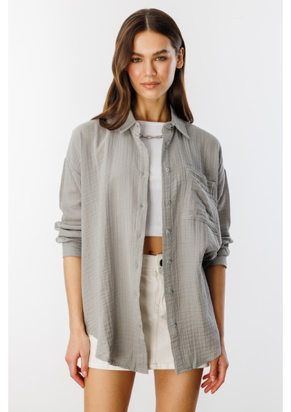 Oversize Basic Müslin Kadın Gömlek Kadın-Müslin-Gömlek fırsatları