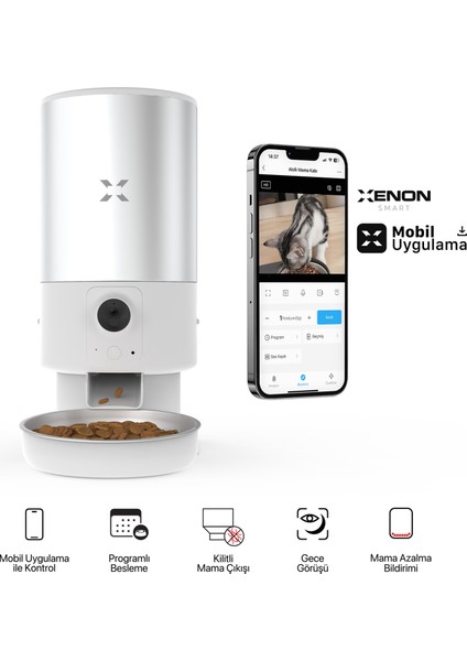 Akıllı 5lt Hazneli Çelik Mama Kabı Otomatik Şarjlı Su Şelalesi Smart Tag ve Yedek Filtre 4'lü Pet Seti