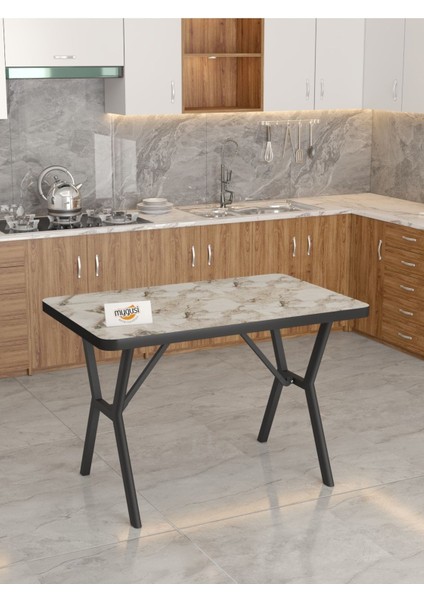 Azra 70 x 110 cm Efes Mutfak Masası, Mutfak Masası Takımı, Yemek Masası, 4 Kahverengi Sandalye fırsatları