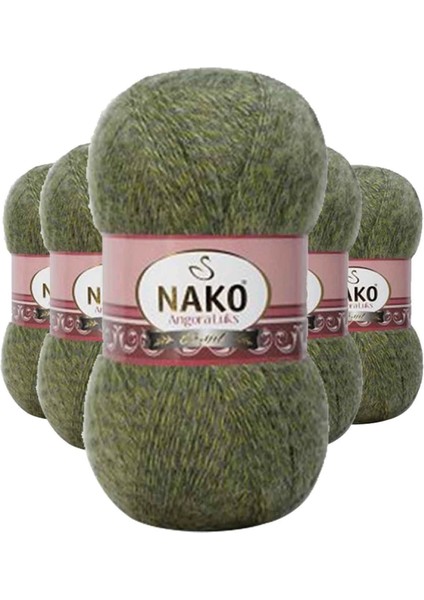 5 Adet Angora Lüks El Örgü İpi Yeşil Muline 21358
