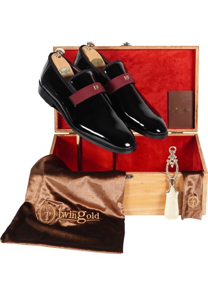 Kişiye Özel Altın Harfli Erkek Smokin Ayakkabısı modelleri