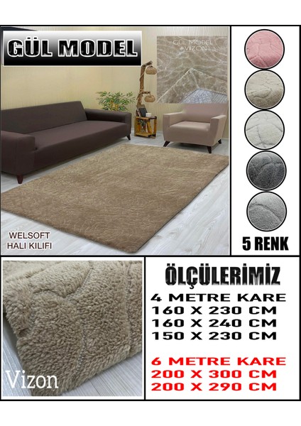 Gül Model Kumaştan Welsoft Lastikli Halı Örtüsü