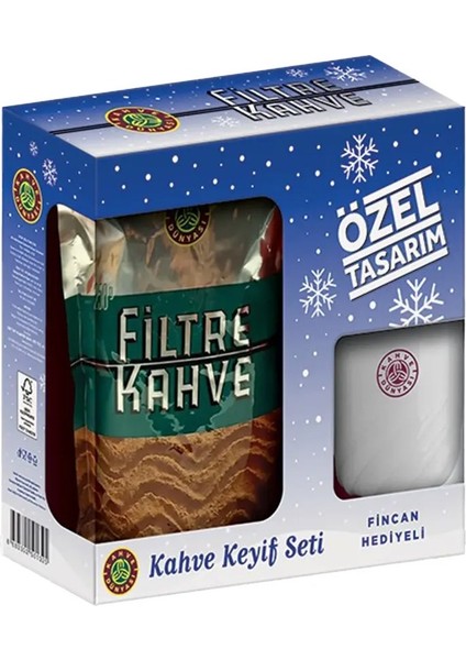 Özel Tasarım Kahve Keyif Seti - 2 Adet Filtre Kahve 250 gr (Fincan )