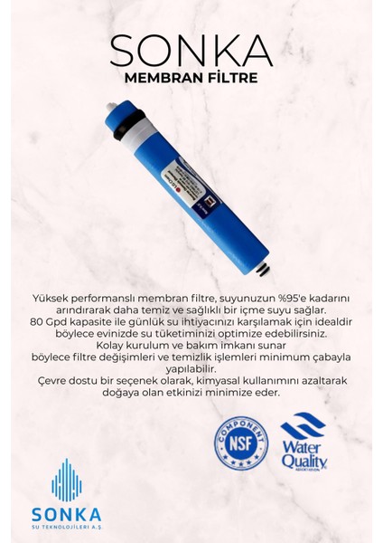 Piramit Inlıne Lg Membranlı 6'lı Kapalı Kasa Su Arıtma Filtresi Mineral Filtreli