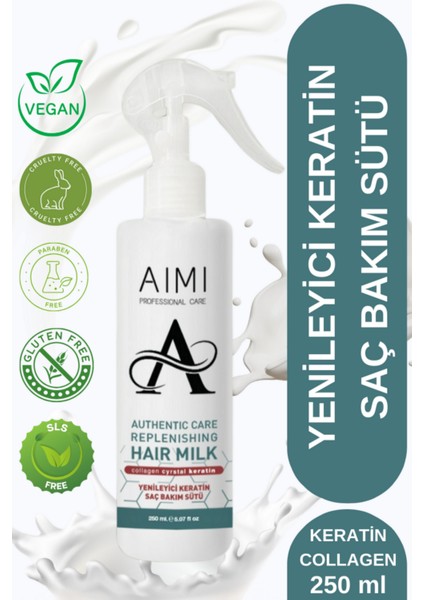 Paraben, Sls, Silikon, Gluten Ve Tuz İçermeyen Vegan Yenileyici Keratin Saç Bakım Sütü 250ml