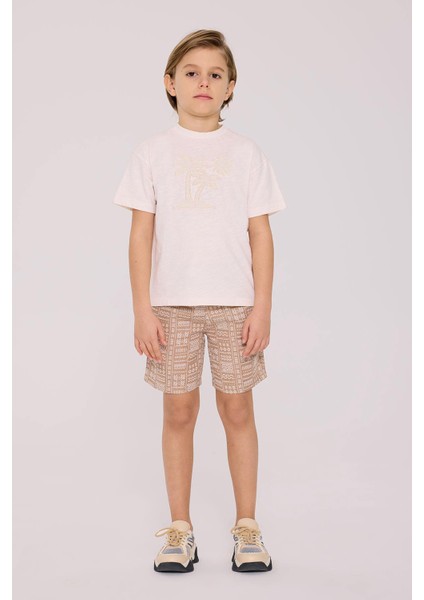 Bg Store Erkek Çocuk Ekru Tshirt