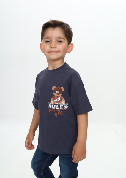 Erkek Çocuk Rules Şapkalı Ayı Baskılı Tişört fırsatları